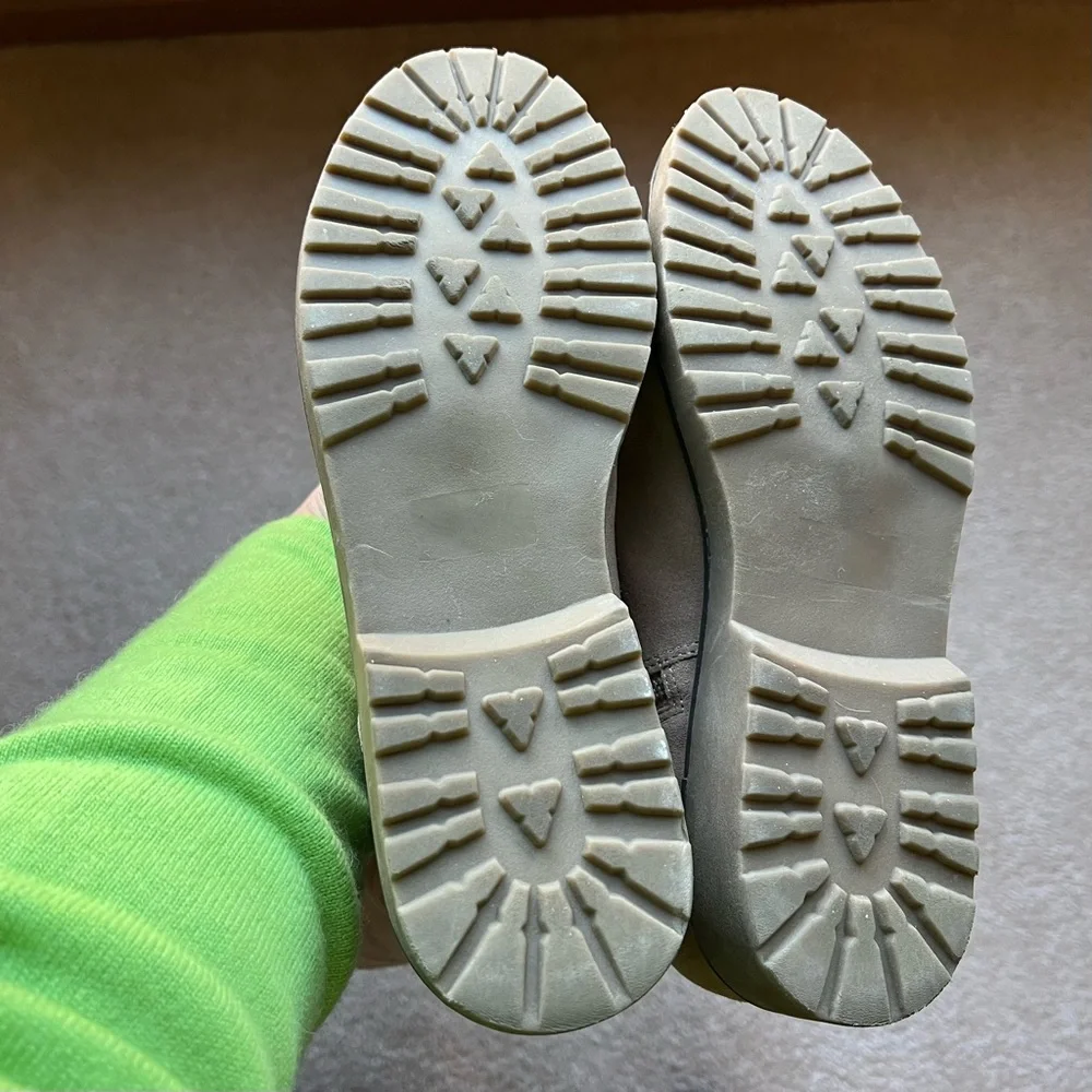 Sole Society “Juno” Over the Knee Boot Suede w Faux Shearling Trim - Taupe